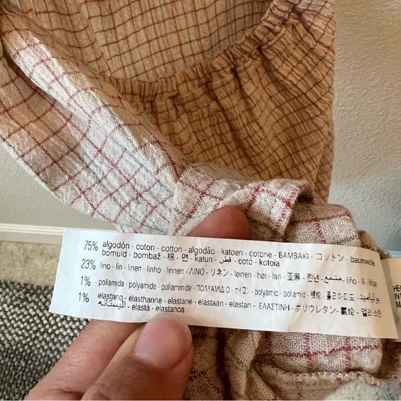 ZARA Cut Out Linen Blend Dress - Picture 9 of 13